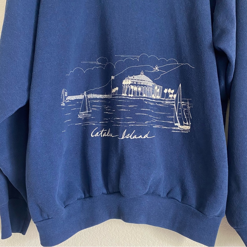Vintage Avalon Bay Catalina Island front and back printed pullover hoodie - Picture 7 of 8
